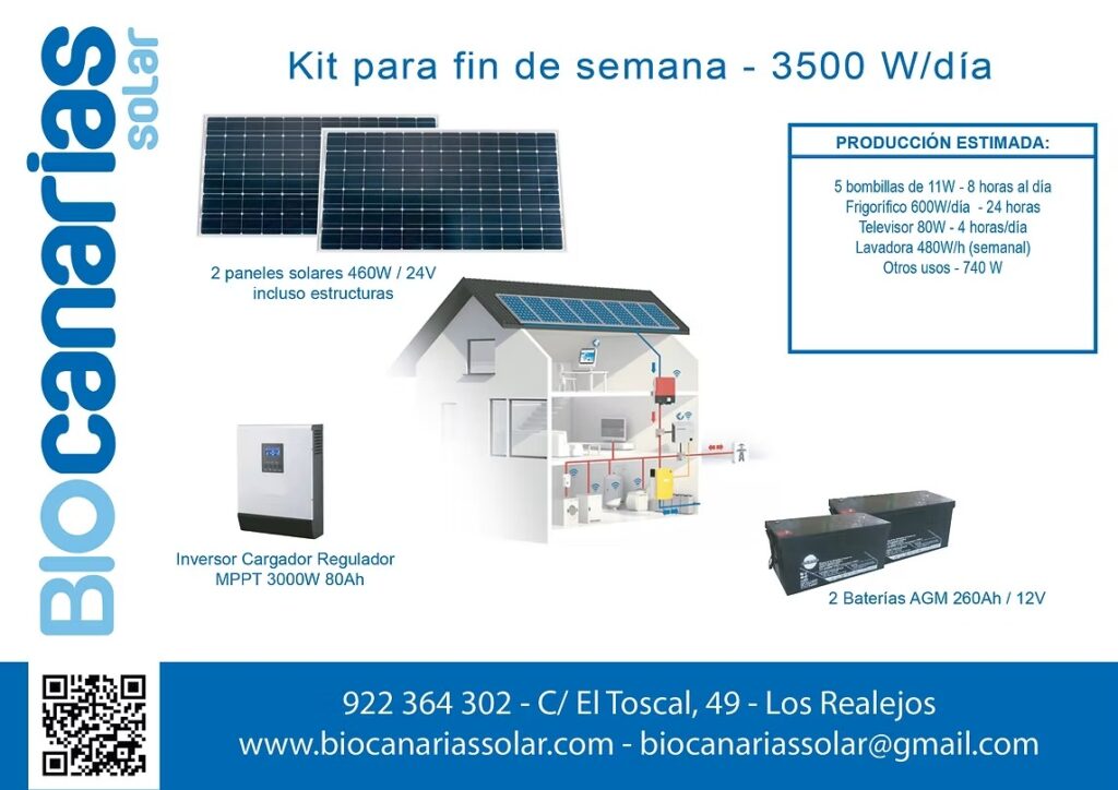 Kit fotovoltaico aislado con baterías AGM (3)