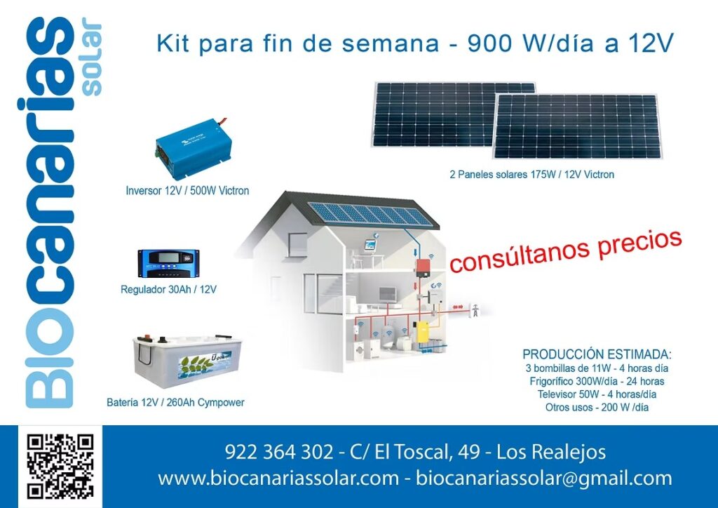 Kit fotovoltaico aislado con baterías AGM (5)