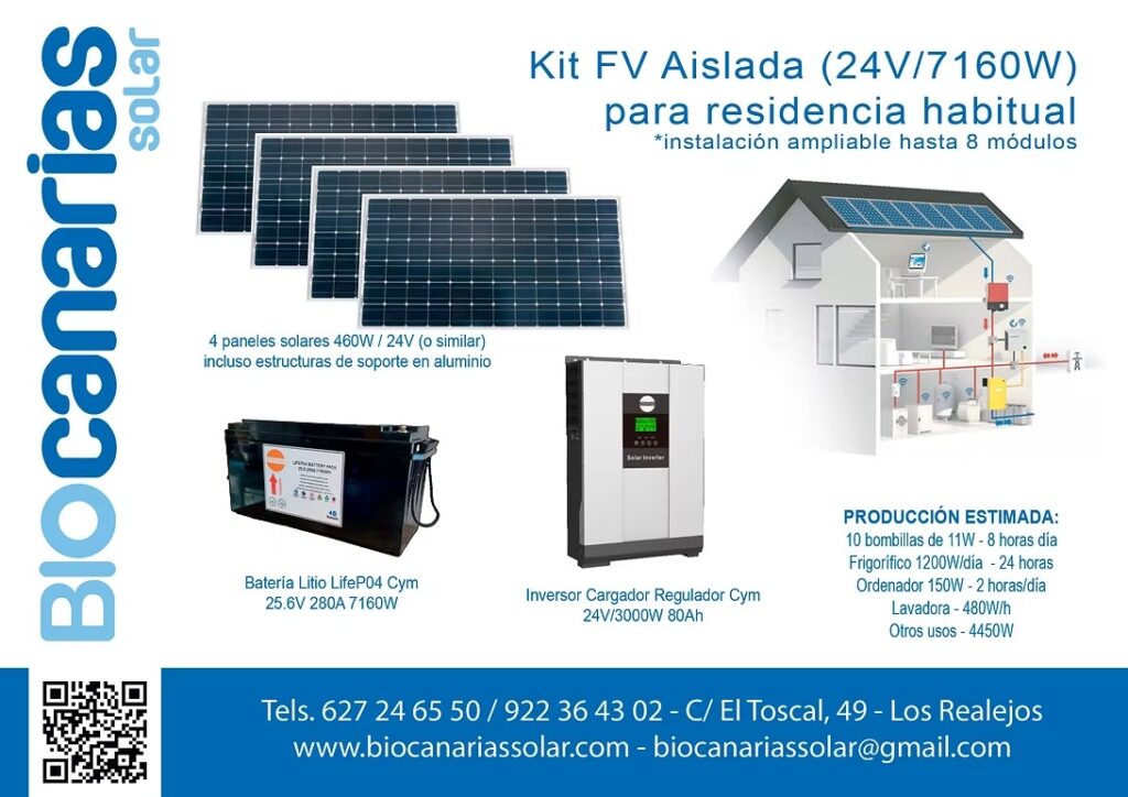 Kit fotovoltaico aislado con baterías de litio (3)