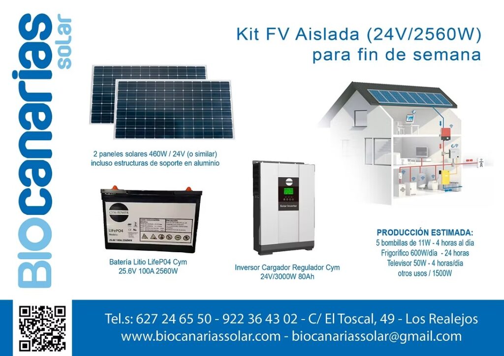 Kit fotovoltaico aislado con baterías de litio (5)